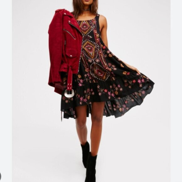 Intimately Free People Ankka Dress Sleeveless Cutout Mini Bohemian 186N - Picture 2 of 12